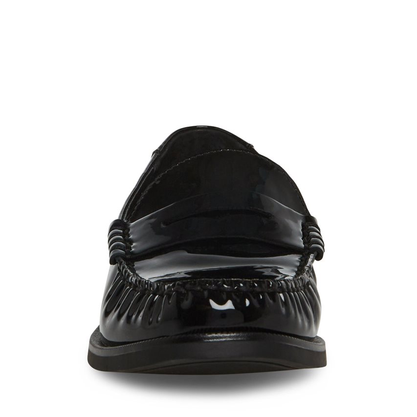 Black Steve Madden Emmet Patent Women's Loafers | PH 7512DMH